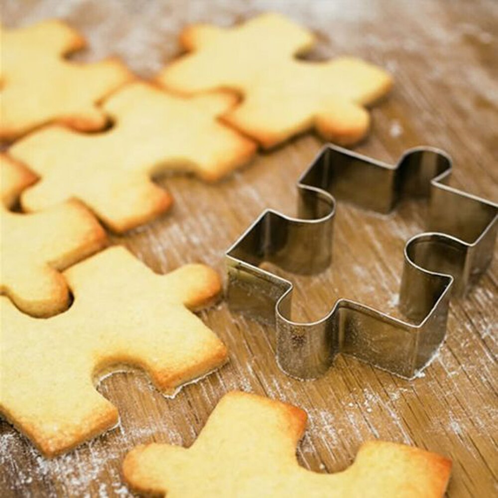 クッキー型 ジグソーパズル ステンレス お菓子作り クッキーカッター DIY 耐熱 クリスマス バレンタイン ゼリー 野菜 料理 | 1PC
