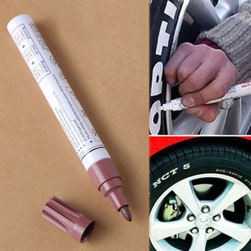 タッチ アップ タイヤ マーカー カー ペイント ペン スクラッチ 修理 | ブラウン